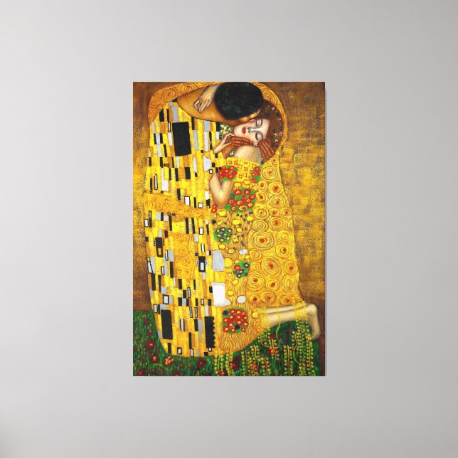 Gustav Klimt Der Kiss (1907-1908) Leinwanddruck (Vorderseite)