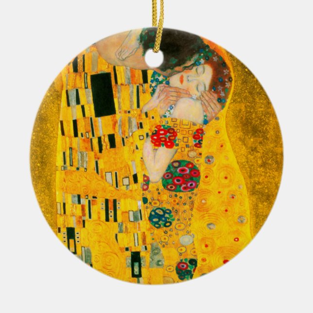 Gustav Klimt Der Kiss Keramik Ornament (Vorne)