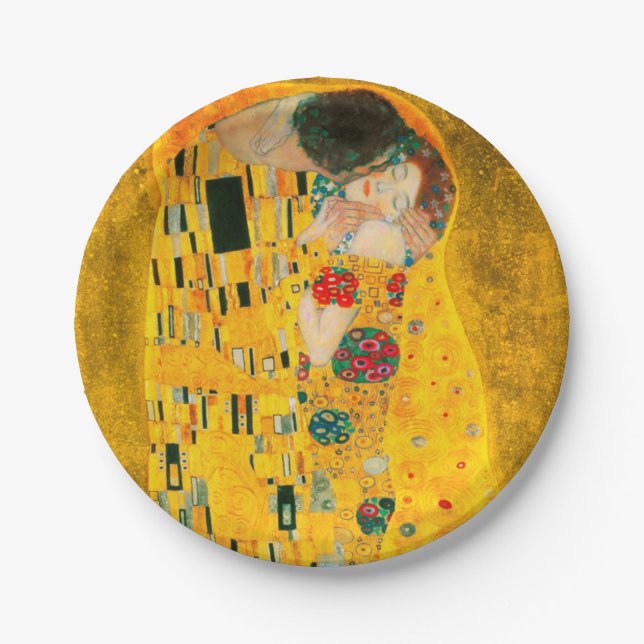 Gustav Klimt Der Kiss Pappteller (Vorderseite)