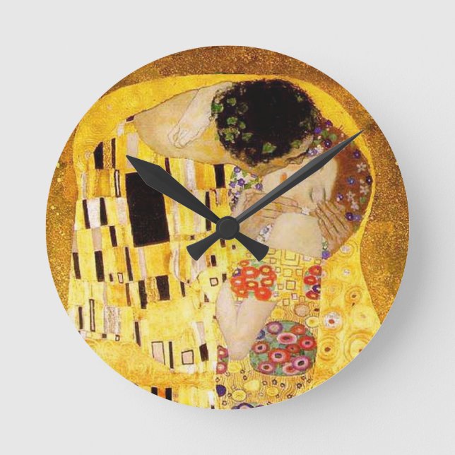 Gustav Klimt Der Kiss Runde Wanduhr (Vorderseite)