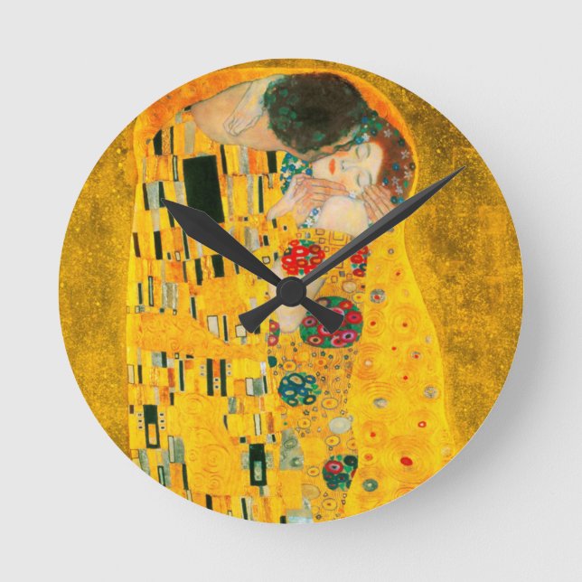 Gustav Klimt Der Kiss Runde Wanduhr (Vorderseite)