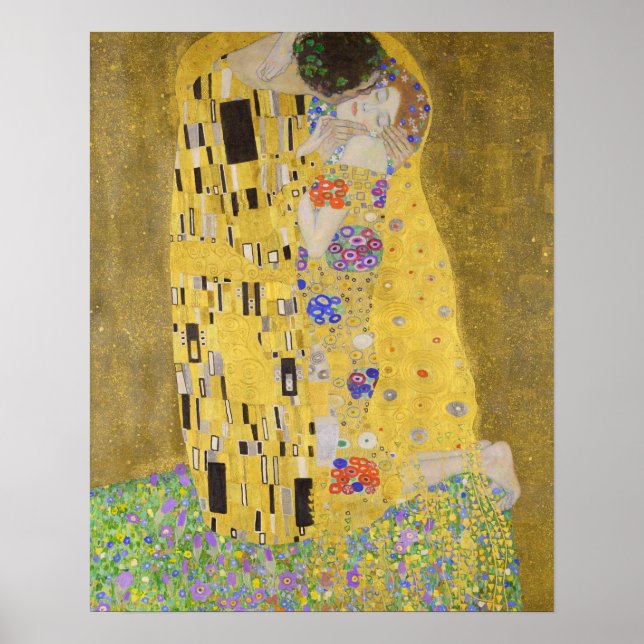 Gustav Klimt Der Kiss Vertical Zoom Poster (Vorne)