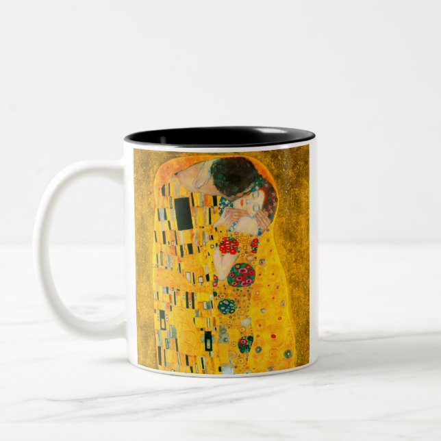 Gustav Klimt Der Kiss Zweifarbige Tasse (Links)
