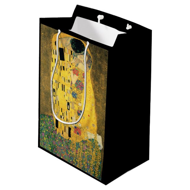 GUSTAV KLIMT - Der Kuss 1907 Mittlere Geschenktüte (Rückseite Schrägansicht)