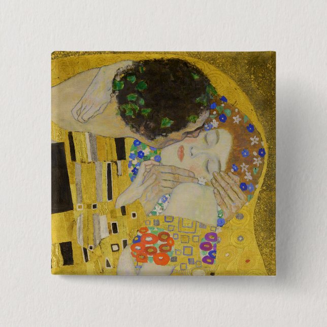 Gustav Klimt - Der Kuss Button (Vorderseite)