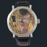 Gustav Klimt: Der Kuss (Detail) Armbanduhr<br><div class="desc">Eine schöne klassische Uhr mit einem romantischen Paar,  das einen Kuss teilt,  gemalt vom österreichischen Symbolischen Maler Gustav Klimt.</div>