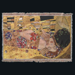 Gustav Klimt: Der Kuss (Detail) Decke<br><div class="desc">Eine reizend klassische Wurfsdecke,  die ein romantisches Paar teilt einen Kuss,  gemalt vom österreichischen Symbolistmaler Gustav Klimt kennzeichnet.</div>