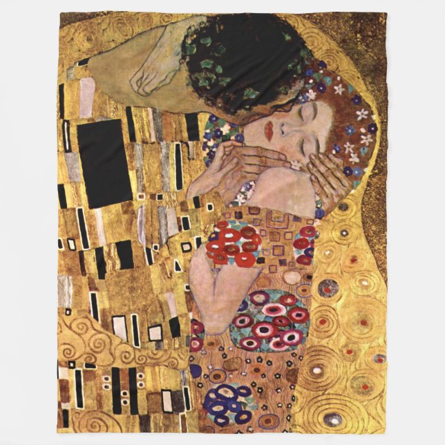 Gustav Klimt: Der Kuss (Detail) Fleecedecke (Vorderseite)