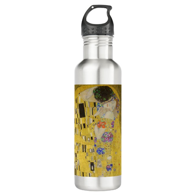 Gustav Klimt - Der Kuss Edelstahlflasche (Vorderseite)