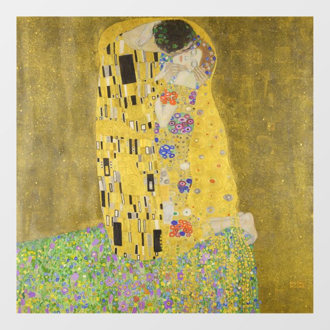 Gustav Klimt - Der Kuss Fensteraufkleber (Blatt)