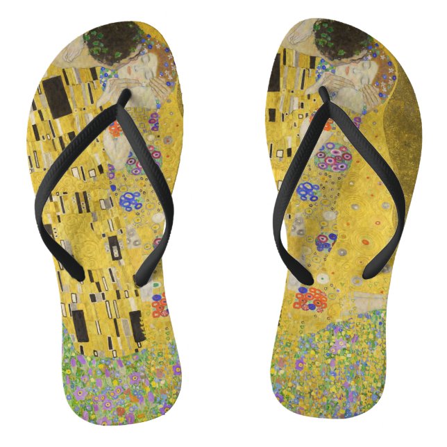 Gustav Klimt - Der Kuss Flip Flops (Fußbett)