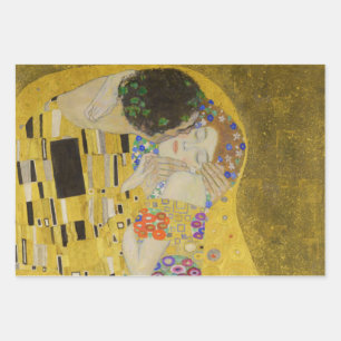 Gustav Klimt - Der Kuss Geschenkpapier Set