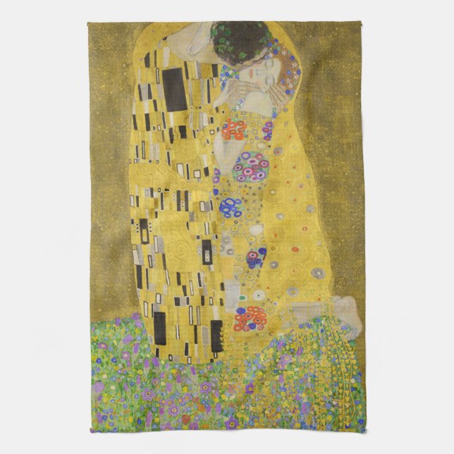 Gustav Klimt - Der Kuss Geschirrtuch (Vertikal)