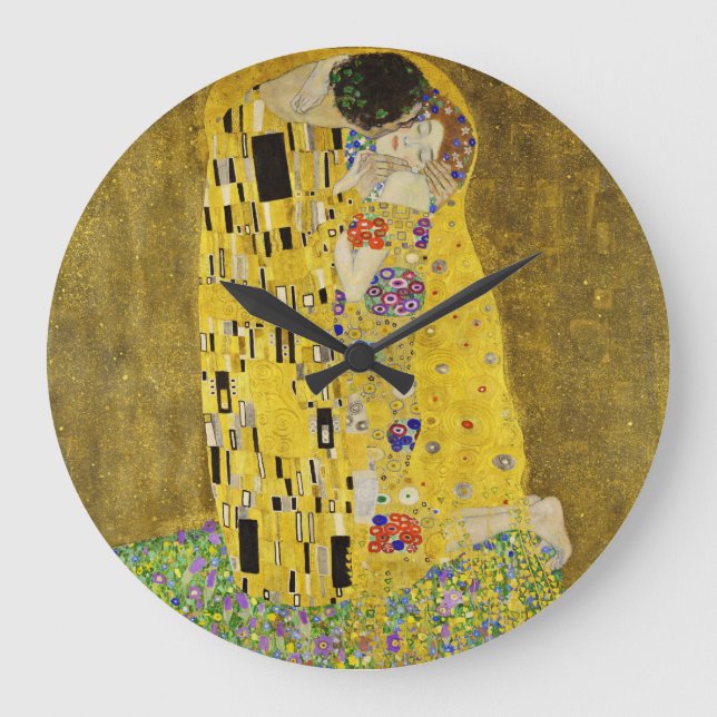 Gustav Klimt - Der Kuss Große Wanduhr (Vorderseite)