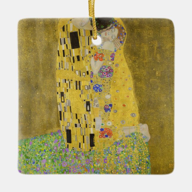 Gustav Klimt - Der Kuss Keramikornament (Vorderseite)