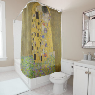 Gustav Klimt Der Kuss Klassisches Gemälde Duschvorhang