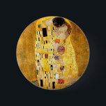 Gustav Klimt der Kuss-Knopf Button<br><div class="desc">Gustav Klimt der Kussknopf. GrafikÖlfarbe auf Leinwand von 1907-1908. Der Kuss ist bekannteste Malerei Gustav Klimts,  eine schöne Arbeit,  welche die Höhe seines goldenen Zeitraums darstellt. Ein perfektes Geschenk für Liebhaber des österreichischen Symbolismus,  Gustav Klimt und schöne Kunst.</div>