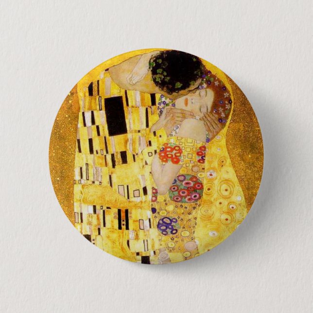 Gustav Klimt Der Kuss Knopf Button (Vorderseite)
