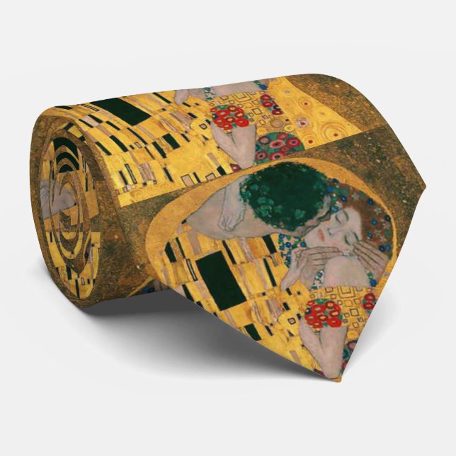 Gustav Klimt ,"Der Kuss" Krawatte (Gerollt)