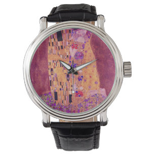 Gustav Klimt Der Kuss Lila Armbanduhr