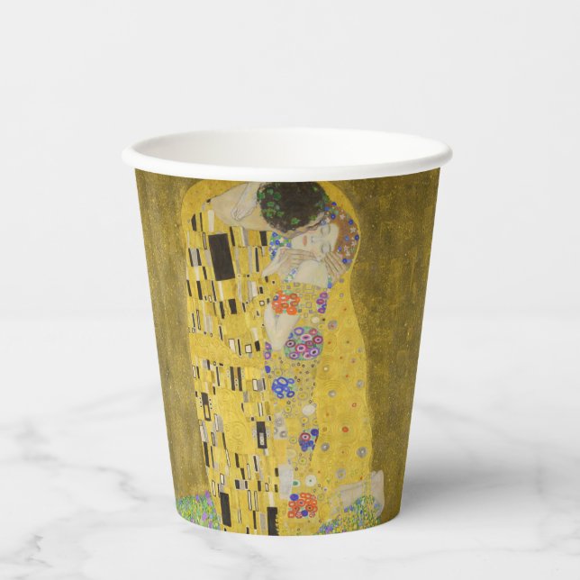 Gustav Klimt - Der Kuss Pappbecher (Vorderseite)