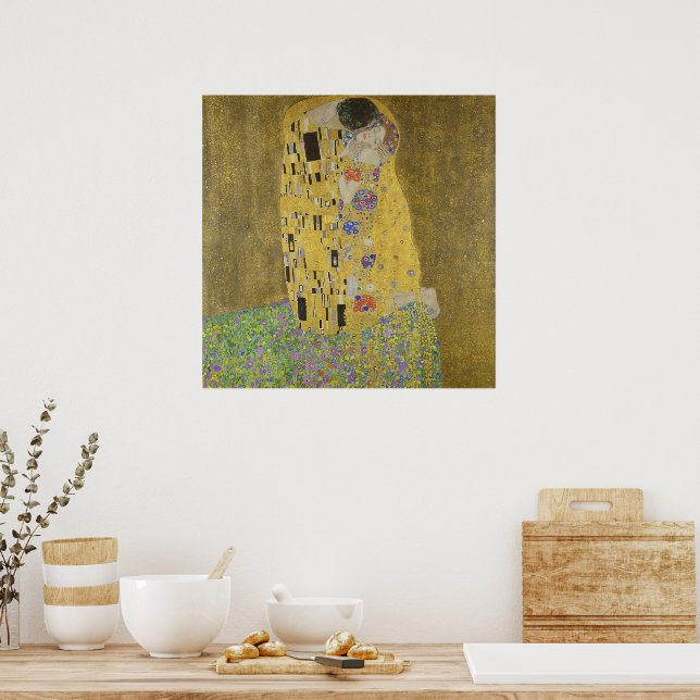 Gustav Klimt Der Kuss Poster (Küche)