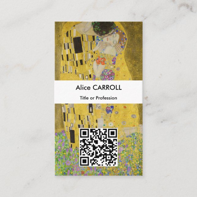 Gustav Klimt - Der Kuss - QR-Code Visitenkarte (Vorderseite)