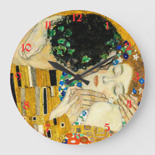 Gustav Klimt - Der Kuss/Valentinstag Große Wanduhr