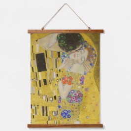Gustav Klimt - Der Kuss Wandteppich Mit Holzrahmen