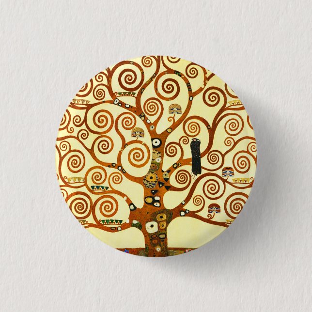 Gustav Klimt Der Mensch und die Weintrauben Button (Vorderseite)