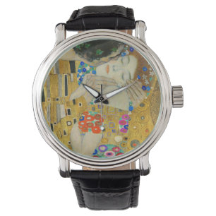 Gustav Klimt Detailmalerei auf Kiss Faces Armbanduhr