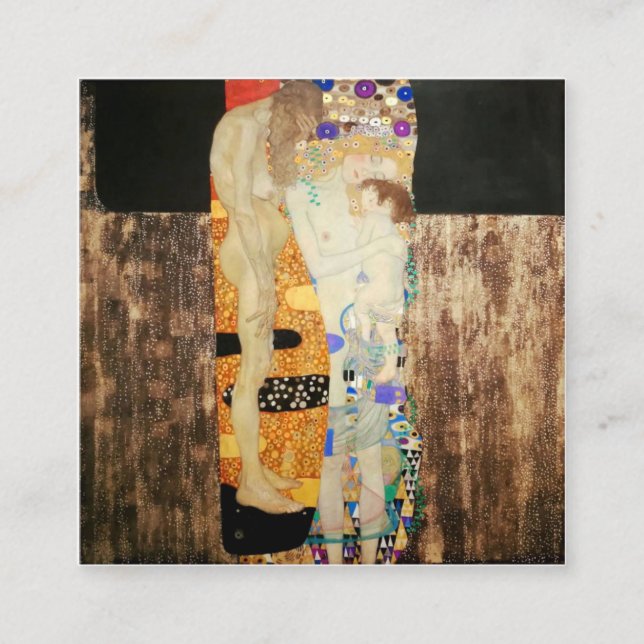 Gustav Klimt - die drei Jahre der Frau Quadratische Visitenkarte (Vorderseite)