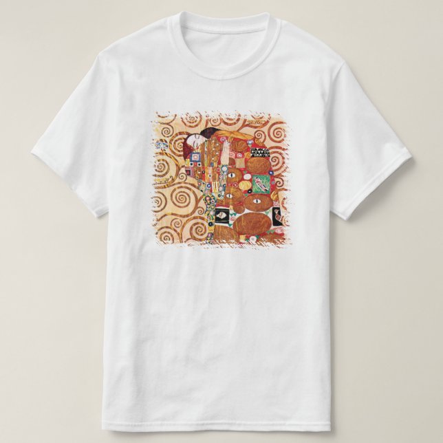 Gustav Klimt - Die Embrace - Kunstmalerei T-Shirt (Design vorne)
