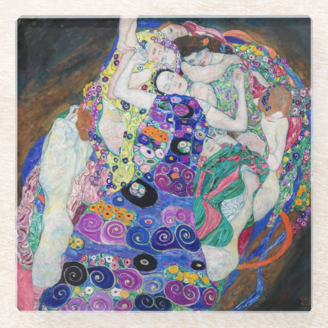 Gustav Klimt - Die Jungfrau Glasuntersetzer (Vorderseite)