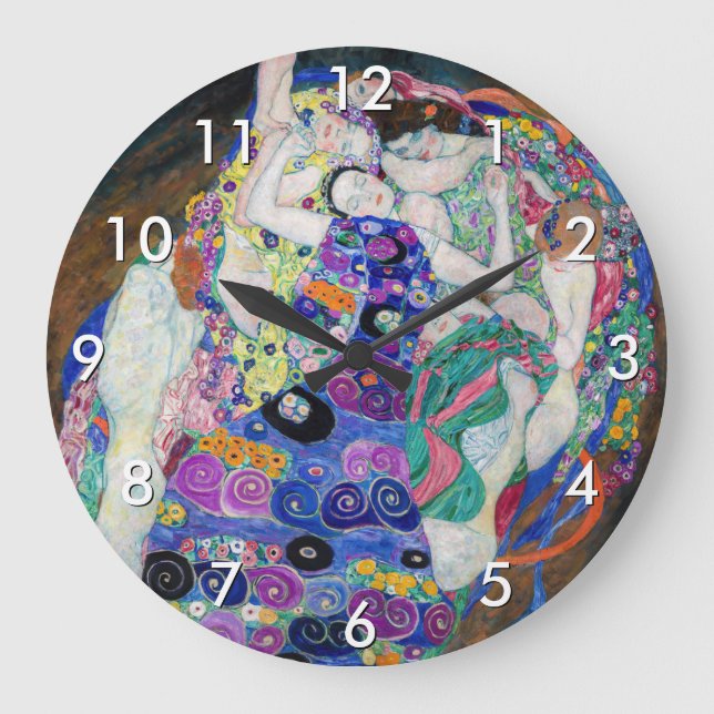 Gustav Klimt - Die Jungfrau Große Wanduhr (Vorderseite)