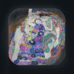 Gustav Klimt - Die Jungfrau Pappteller<br><div class="desc">Die Jungfrau / Der Maiden - Gustav Klimt, Öl auf Leinwand, 1913</div>
