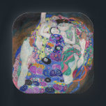 Gustav Klimt - Die Jungfrau Pappteller<br><div class="desc">Die Jungfrau / Der Maiden - Gustav Klimt, Öl auf Leinwand, 1913</div>