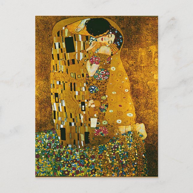 Gustav Klimt - Die Kiss Post Card Postkarte (Vorderseite)