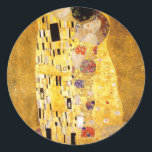 Gustav Klimt die Kiss-Stickers Runder Aufkleber<br><div class="desc">Gustav Klimt die Kiss Aufkleber. Kunstölfarbe auf Leinwand von 1907-1908. Der Kuss ist Gustav Klimts bekanntestes Gemälde,  ein wunderschönes Werk,  das den Höhepunkt seiner goldenen Periode darstellt. Ein perfektes Geschenk für Liebhaber der österreichischen Symbolik,  Gustav Klimt,  und der schönen Kunst.</div>