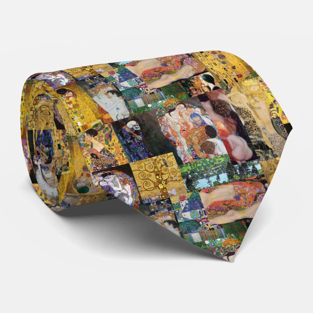 Gustav Klimt ,"Die Kollage von Klimt funktioniert" Krawatte (Gerollt)