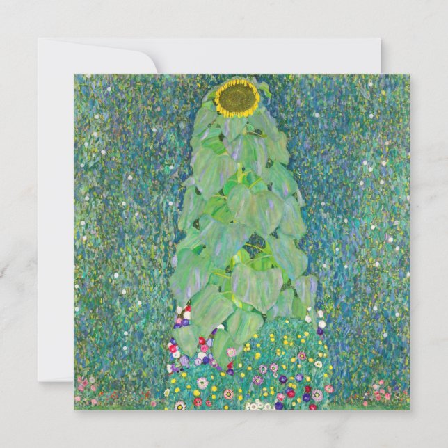 Gustav Klimt - Die Sonnenblume Dankeskarte (Vorderseite)
