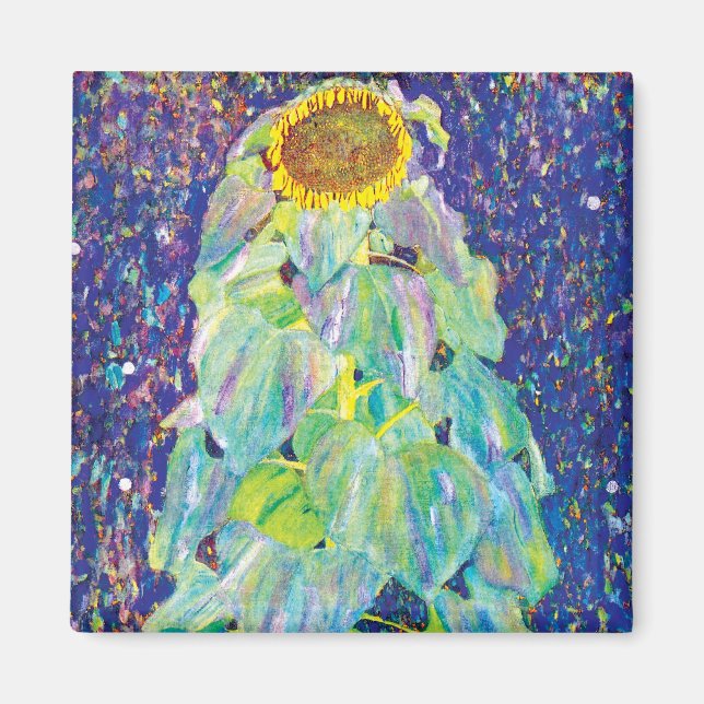 Gustav Klimt - Die Sonnenblume Kunstmalerei Magnet (Vorne)