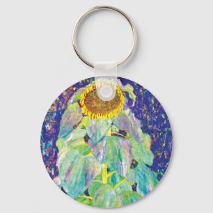 Gustav Klimt - Die Sonnenblume Kunstmalerei Schlüsselanhänger