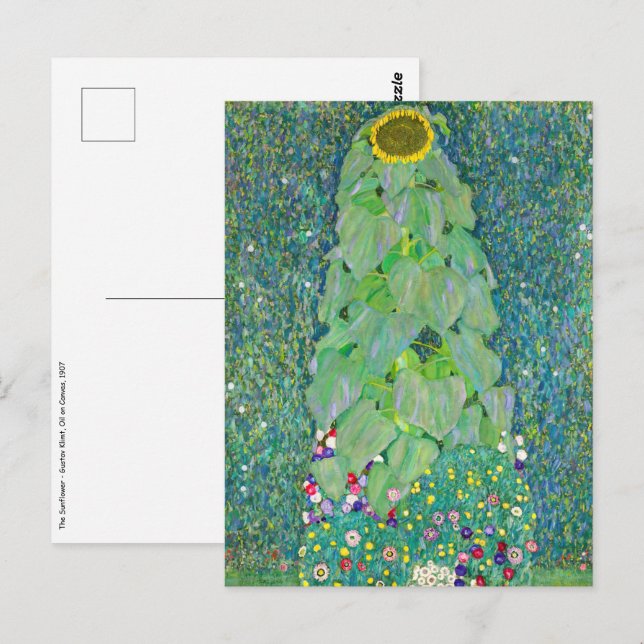 Gustav Klimt - Die Sonnenblume Postkarte (Vorne/Hinten)