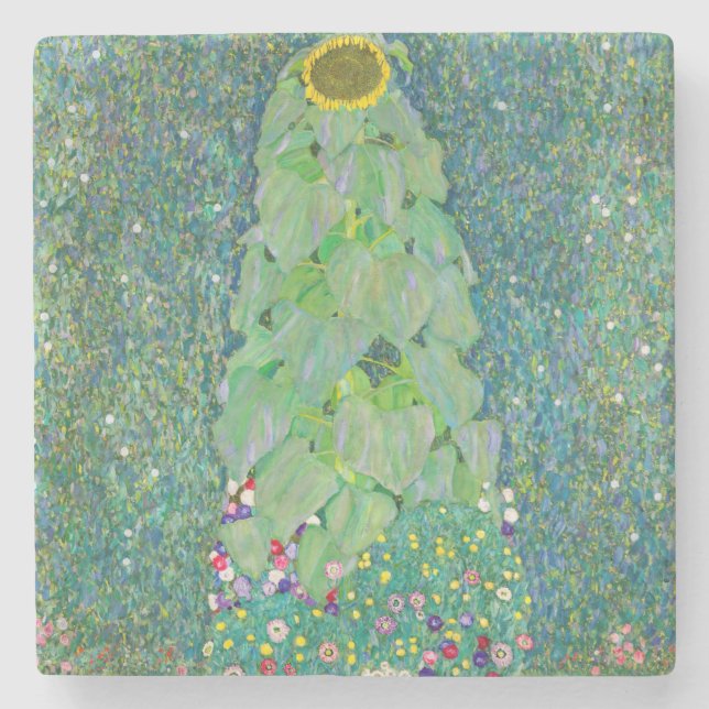 Gustav Klimt - Die Sonnenblume Steinuntersetzer (Vorderseite)