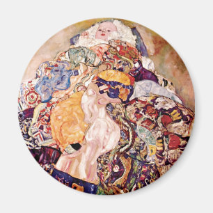 Gustav Klimt - Die Wiege - Neugeborenes Magnet