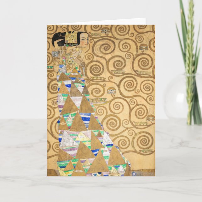 Gustav Klimt - Erwartung, Stoclet Frieze Karte (Vorderseite)