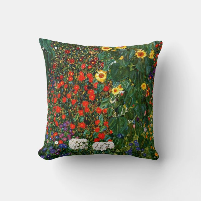 Gustav Klimt - Farm Garden with Sunflowers Kissen (Vorderseite)