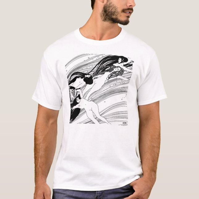 Gustav Klimt - Fischblut Surreal Japanische Kunst T-Shirt (Vorderseite)