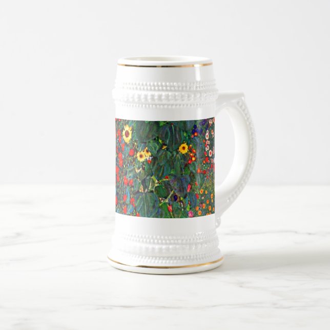 Gustav Klimt Flower Garden Bierglas (VorderseiteRechts)